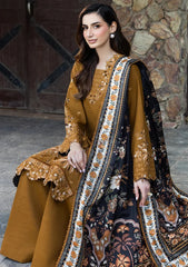 WINTER-3PC DHANAK EMBROIDERED SHIRT WITH WOOL DIGITAL PRINT SHAWL AND TROUSER-5038