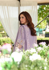 WINTER-3PC DHANAK EMBROIDERED SHIRT WITH KHADDI NET EMBROIDERED DUPATTA AND TROUSER-5114