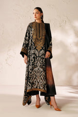 WINTER-3PC VISCOSE PRINTED EMB SHIRT WITH VISCOSE PRINTED DUPATTA AND TROUSER-2639