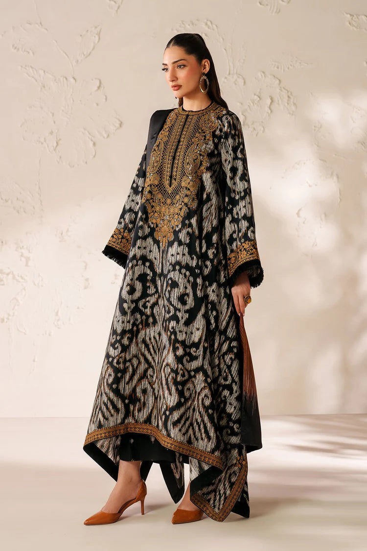 WINTER-3PC VISCOSE PRINTED EMB SHIRT WITH VISCOSE PRINTED DUPATTA AND TROUSER-2639