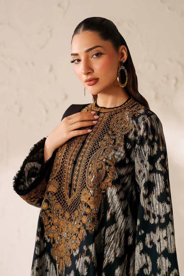 WINTER-3PC VISCOSE PRINTED EMB SHIRT WITH VISCOSE PRINTED DUPATTA AND TROUSER-2639