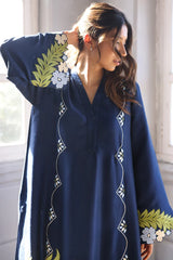 WINTER -RAW SILK 2PC -RAW SILK SHIRT EMBROIDRED AND RAW SILK EMBROIDERED TROUSER-5151