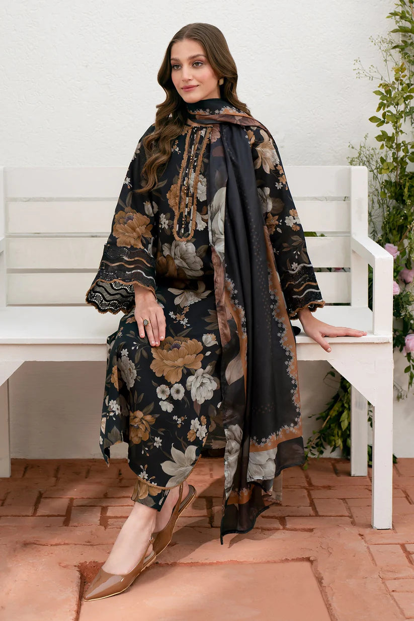 SUMMER-3PC LAWN PRINTED SHIRT WITH CHIFFON PRINT DUPATTA AND PRINT TROUSER-2530