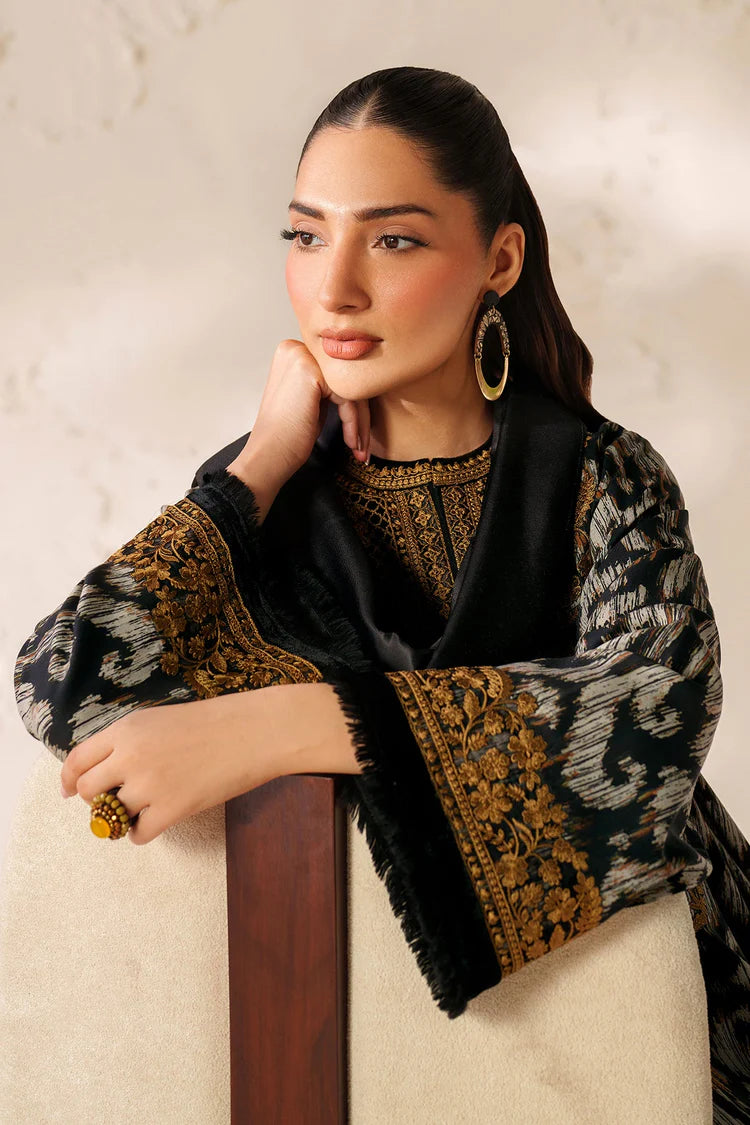 WINTER-3PC VISCOSE PRINTED EMB SHIRT WITH VISCOSE PRINTED DUPATTA AND TROUSER-2639