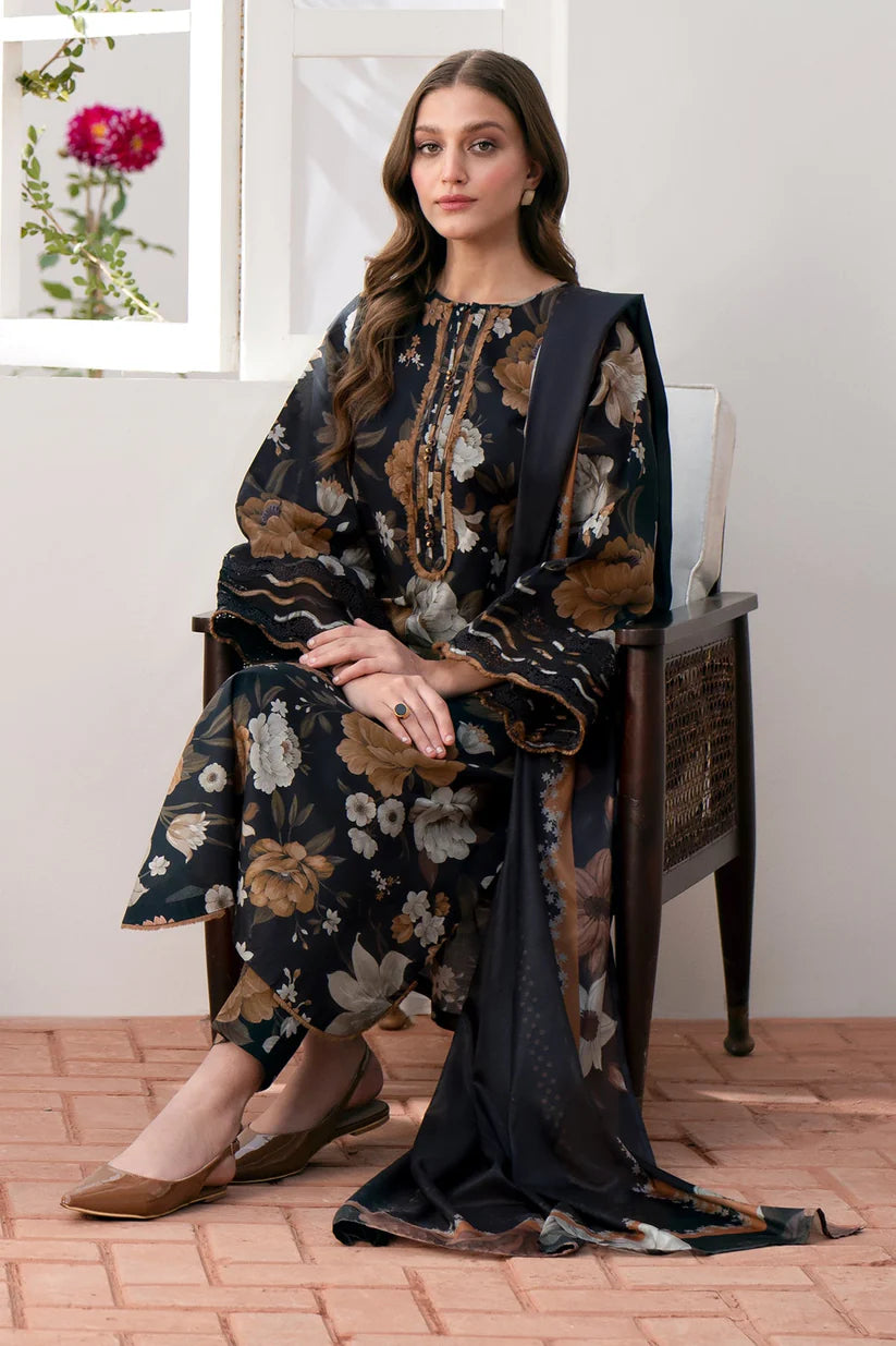 SUMMER-3PC LAWN PRINTED SHIRT WITH CHIFFON PRINT DUPATTA AND PRINT TROUSER-2530