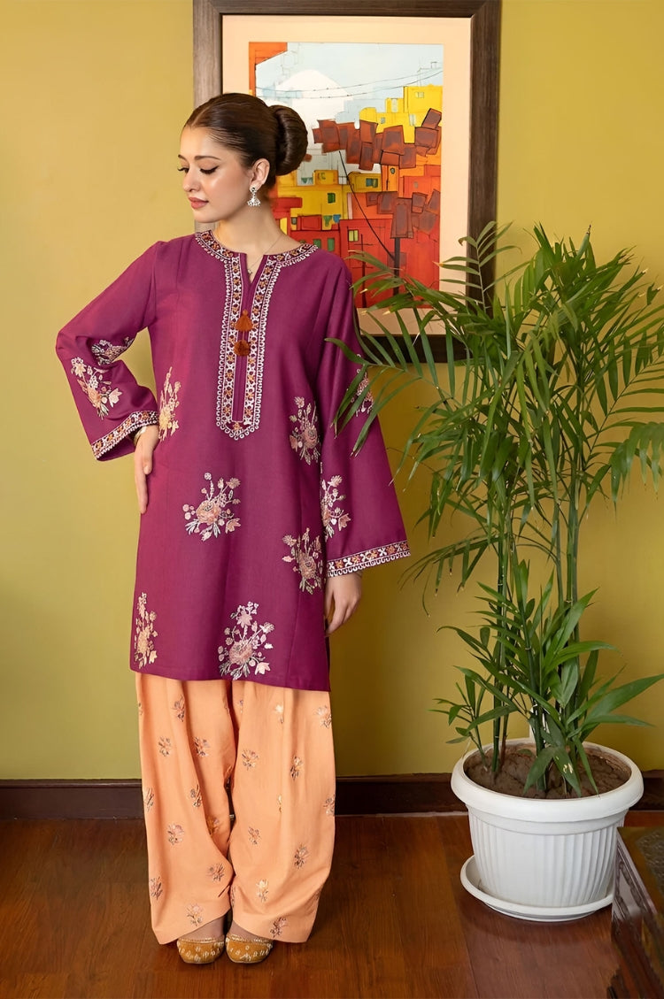 SUMMER-2PC LAWN EMBROIDERED SHIRT WITH TROUSER-258