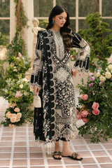 WINTER-3PC DHANAK HEAVY EMBROIDERED SHIRT WITH DHANAK EMBROIDERED SHAWL & DHANAK TOUSER-5115