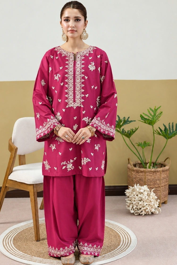 WINTER-2PIECE DHANAK EMBROIDERED SHIRT WITH DHANAK EMB TROUSER-15139
