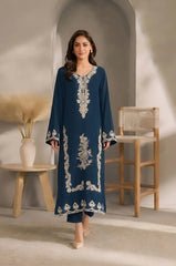 SUMMER-2PC LAWN EMBROIDERED SHIRT WITH EMBROIDERED TROUSER-46