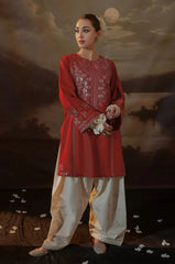 SUMMER-2PC LAWN EMBROIDERED SHIRT WITH LAWN EMBROIDERED TROUSER-81