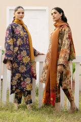 WINTER-3PC KHADDAR PRINTED SHIRT WITH KHADDAR PRINT DUPATTA AND PRINT TROUSER-2630