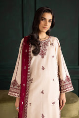 WINTER-3PC DHANAK EMBROIDERED SHIRT WITH DHANAK CHIFFON EMBROIDERED DUPATTA AND EMB TROUSER-4348