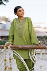 WINTER-2PIECE DHANAK EMBROIDERED SHIRT WITH DHANAK EMB TROUSER-15137