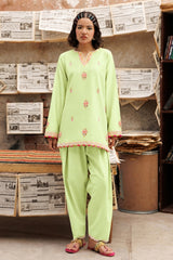 WINTER-2PIECE DHANAK EMBROIDERED SHIRT WITH DHANAK EMB TROUSER-15149