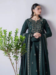 WINTER-3PC DHANAK EMBROIDERED SHIRT WITH DHANAK EMBROIDERED SHAWL & TROUSER-4165