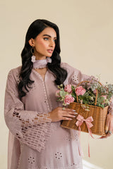 SUMMER-3PC LAWN EMBROIDERED SHIRT WITH KHAADI NET DUPATTA & TROUSER-3779