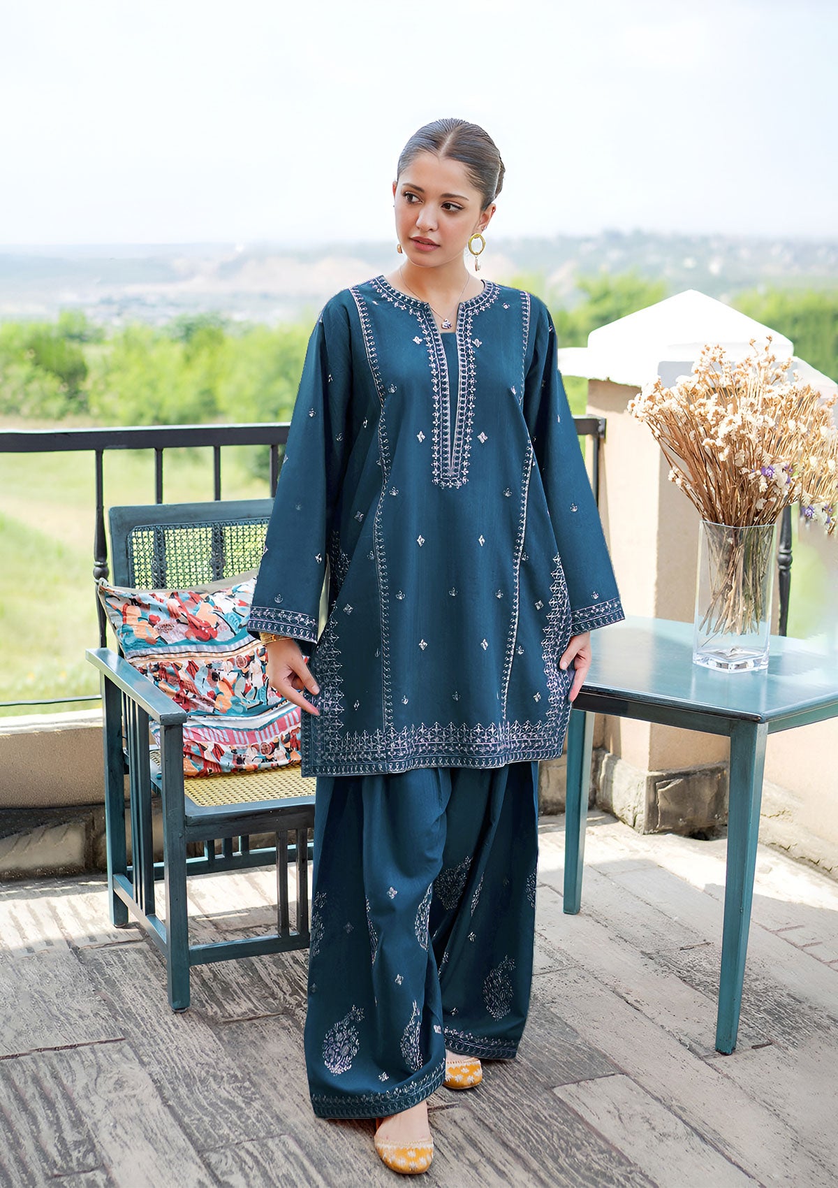 SUMMER-2PC LAWN EMBROIDERED SHIRT WITH TROUSER-230