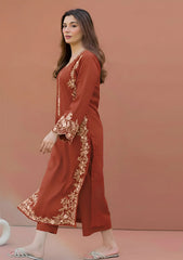 SUMMER-2PC LAWN EMBROIDERED SHIRT WITH LAWN TROUSER-1035