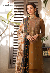 WINTER-3PC DHANAK EMBROIDERED SHIRT WITH COURTRAI PRINTED SHAWL & TROUSR-ADR-3135