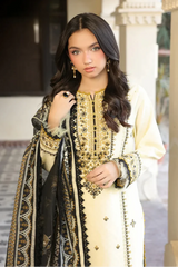 SUMMER- 3PC LAWN EMBROIDERED SHIRT WITH MONARK PRINTED DUPATTA AND TROUSER -3728
