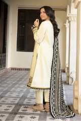 SUMMER- 3PC LAWN EMBROIDERED SHIRT WITH MONARK PRINTED DUPATTA AND TROUSER -3728