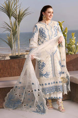 WINTER-3PC DHANAK EMBROIDERED SHIRT WITH ORGANZA EMBROIDERED DUPATTA AND TROUSER-5092