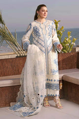 WINTER-3PC DHANAK EMBROIDERED SHIRT WITH ORGANZA EMBROIDERED DUPATTA AND TROUSER-5092