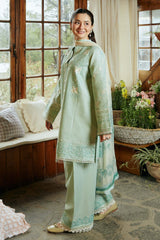 SUMMER-3PC LAWN EMBROIDERED SHIRT WITH CHIFFON PRINTED DUPATTA AND EMB TROUSER-4641