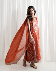 WINTER-3PC DHANAK EMBROIDERED SHIRT WITH DHANAK EMBROIDERED SHAWL AND EMB TROUSER-5089
