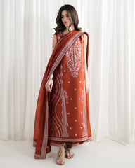 WINTER-3PC DHANAK EMBROIDERED SHIRT WITH DHANAK EMBROIDERED SHAWL AND EMB TROUSER-5089