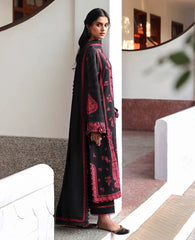 WINTER-3PC DHANAK EMBROIDERED SHIRT WITH DHANAK EMBROIDERED SHAWL AND EMB TROUSER-5233