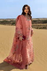WINTER-3PC DHANAK CHIKAAN EMBROIDERED SHIRT WITH DHANAK EMBROIDERED SHAWL AND TROUSER-5113