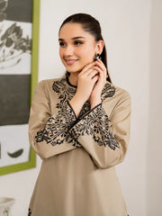 WINTER-3PC DHANAK EMBROIDERED SHIRT WITH WOOL PRINTED SHAWL AND TROUSER-5064