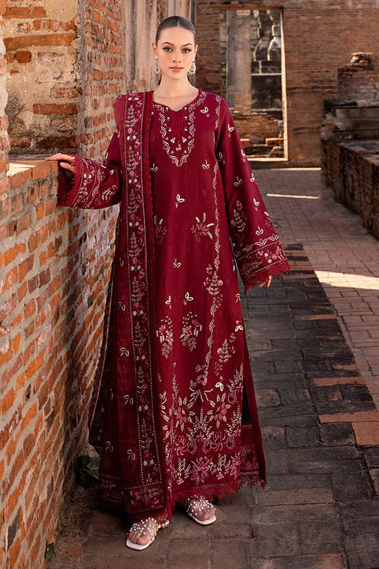 WINTER-3PC KARANDI EMBROIDERED SHIRT WITH KARANDI EMBROIDERED SHAWL & TROUSER-4306