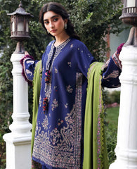 WINTER-3PC KARANDI EMBROIDERED SHIRT WITH KARANDI EMB SHAWL & TROUSER-5246