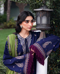 WINTER-3PC KARANDI EMBROIDERED SHIRT WITH KARANDI EMB SHAWL & TROUSER-5246