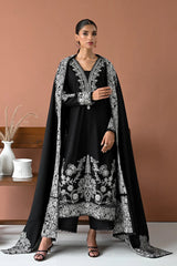 WINTER-3PC DHANAK EMBROIDERED SHIRT WITH DHANAK EMBROIDERED SHAWL & TROUSER-4177