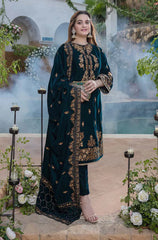 WINTER- 3PC Velvet Heavy Embroidered Shirt With Velvet Heavy Embroidered Shawl -D.9-9000-MICRO