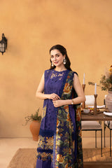 SUMMER-3PC LAWN EMBROIDERED SHIRT WITH CHIFFON PRINT DUPATTA AND TROUSER-4693