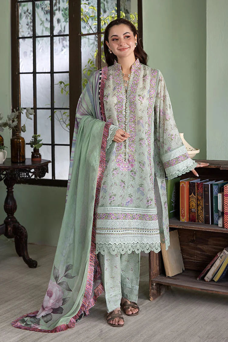 WINTER-3PC KARANDI PRINTED EMBROIDERED SHIRT WITH KARANDI PRINTED DUPATTA AND TROUSER-2564