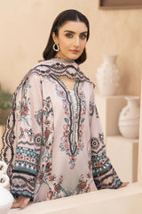 WINTER-3PC KARANDI PRINTED EMBROIDERED SHIRT WITH KARANDI PRINTED EMB SHAWL & PRINTED TROUSER-