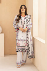 WINTER-3PC KARANDI PRINTED EMBROIDERED SHIRT WITH KARANDI PRINTED EMB SHAWL & PRINTED TROUSER-ADR-