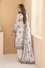 WINTER-3PC KARANDI PRINTED EMBROIDERED SHIRT WITH KARANDI PRINTED EMB SHAWL & PRINTED TROUSER-ADR-