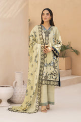 WINTER-3PC KARANDI PRINTED EMBROIDERED SHIRT WITH KARANDI PRINTED EMB SHAWL & PRINTED TROUSER-