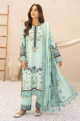 WINTER-3PC KARANDI PRINTED EMBROIDERED SHIRT WITH KARANDI PRINTED EMB SHAWL & PRINTED TROUSER-