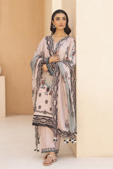WINTER-3PC KARANDI PRINTED EMBROIDERED SHIRT WITH KARANDI PRINTED EMB SHAWL & PRINTED TROUSER-