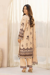 WINTER-3PC KARANDI PRINTED EMBROIDERED SHIRT WITH KARANDI PRINTED EMB SHAWL & PRINTED TROUSER-