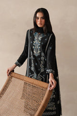 WINTER-3PC KARANDI EMBROIDERED SHIRT WITH KHADDI NET EMBROIDERED DUPATTA AND EMB TROUSER-4258