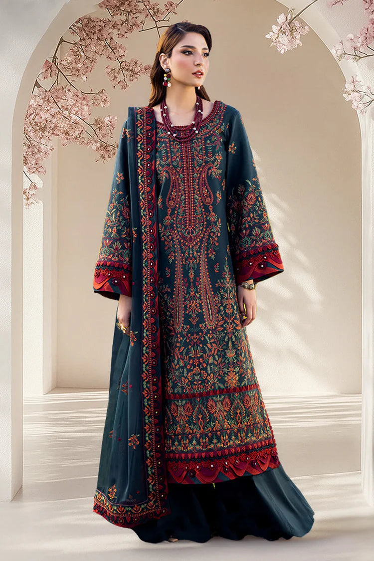 WINTER-3PC DHANAK EMBROIDERED SHIRT WITH DHANAK EMBROIDERED SHAWL AND TROUSER -4191