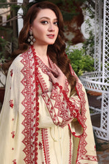 WINTER-3PC DHANAK EMBROIDERED SHIRT WITH DHANAK EMBROIDERED SHAWL & TROUSER-4304